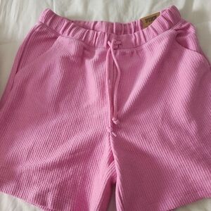 Victoria's Secret PINK rib Dad Shorts large NWT